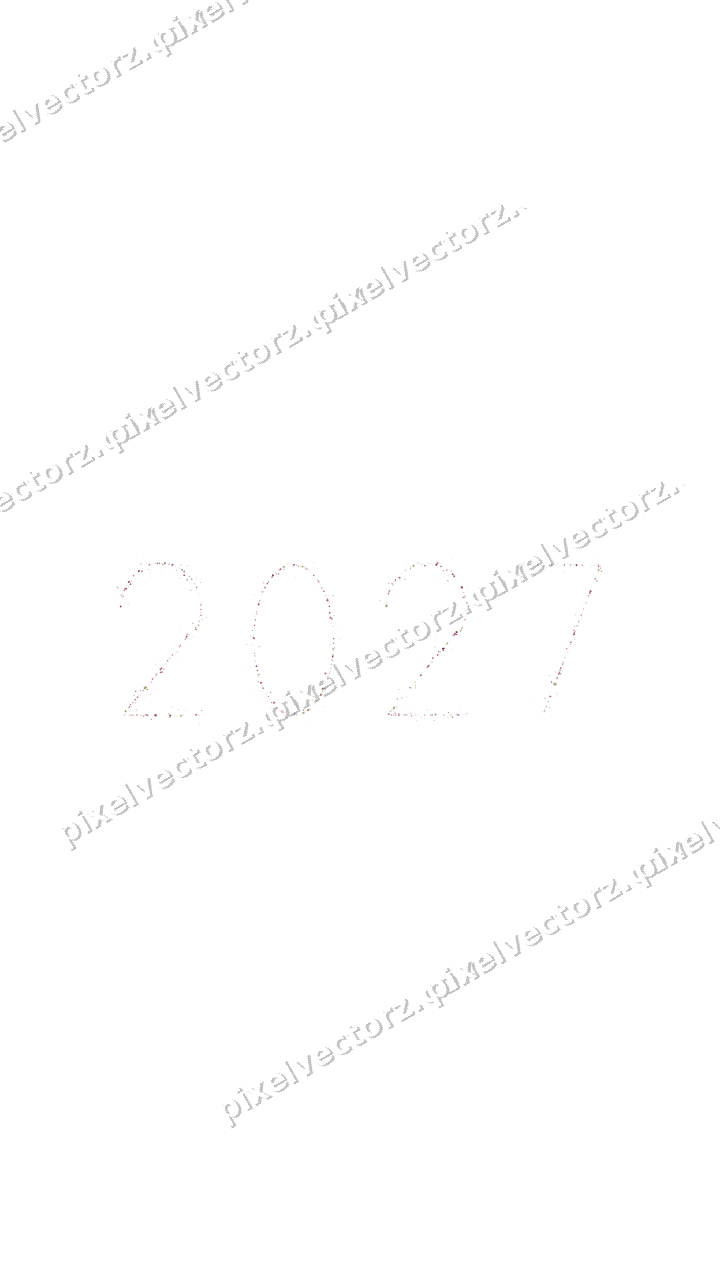 Nahtlose Glitzerzahl 2027 in Dunkelrosa auf transparentem Grund