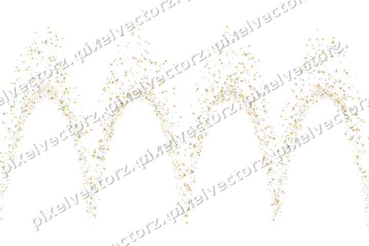 Nahtlose Glitzergirlande in Bernstein auf transparentem Grund
