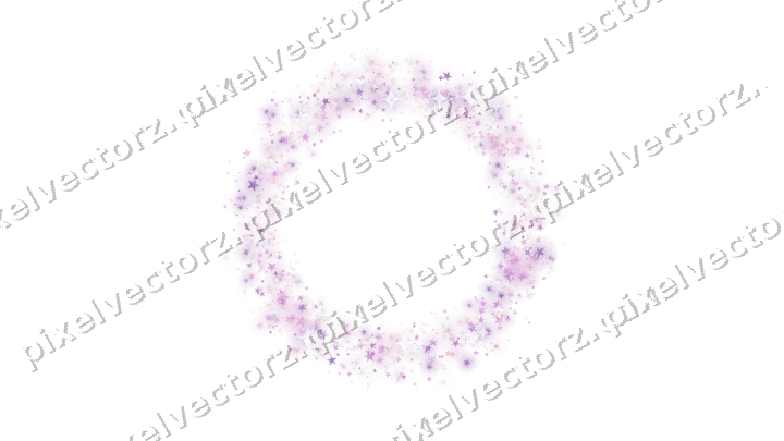 Nahtloser Glitzerkranz aus Sternen in Magenta auf transparentem Grund