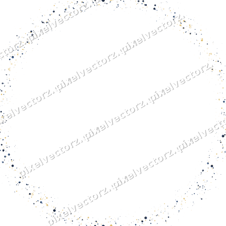 Nahtloser Glitzerkranz in Dunkelblau auf transparentem Grund