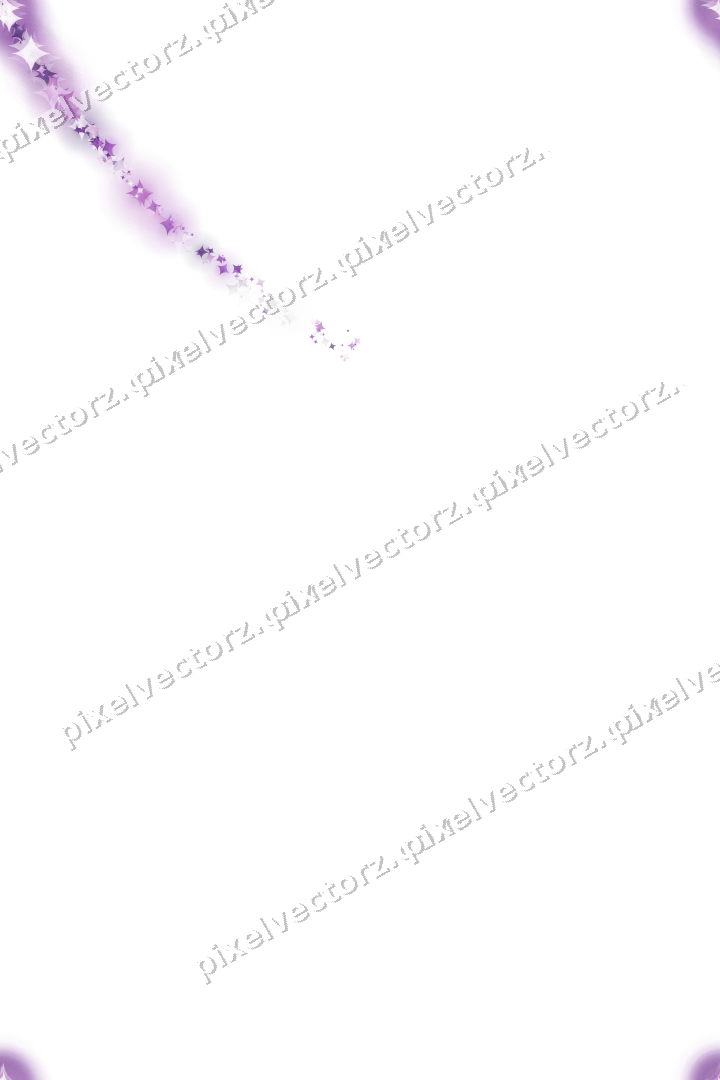 Nahtloser Sternenschweif aus Funken in Violett auf transparentem Grund