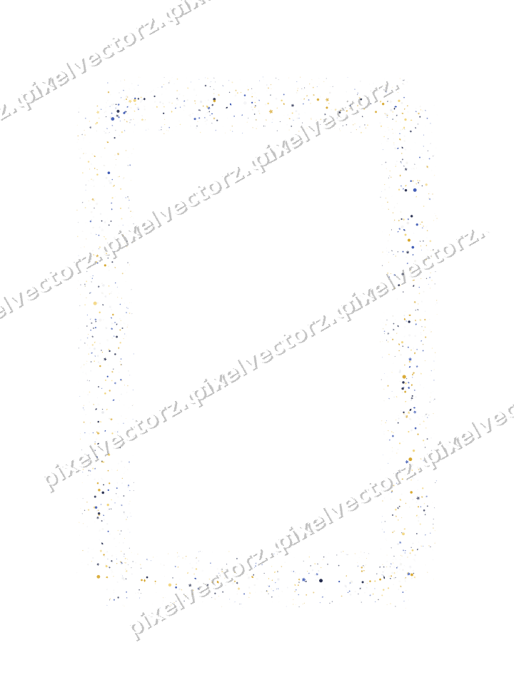 Nahtloser Glitzerrahmen aus Blüten und Punkten auf transparentem Grund