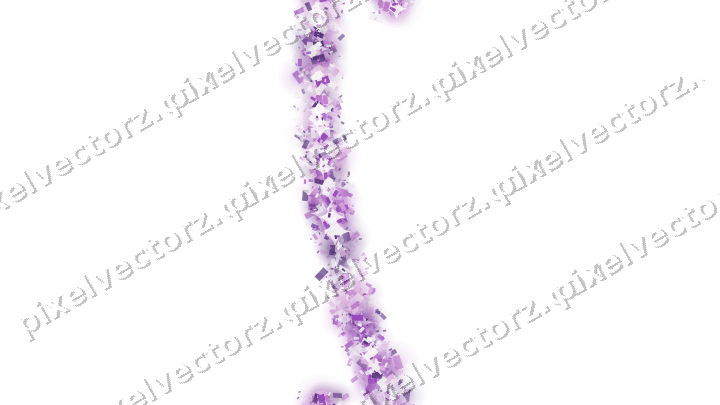 Nahtloser Glitzerbogen aus Konfetti in Violett auf transparentem Grund