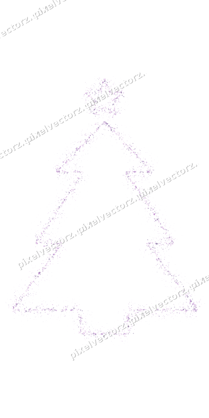 Nahtloser Glitzer-Weihnachtsbaum in Violett auf transparentem Grund