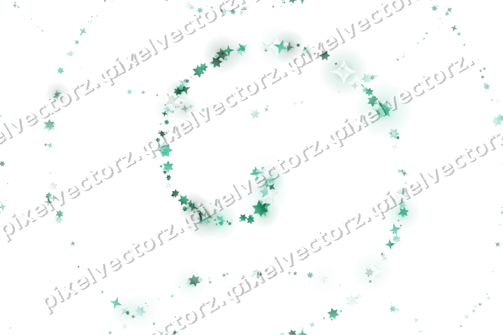 Nahtlose Glitzerspirale aus Sternen auf transparentem Grund