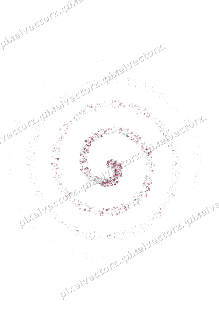 Nahtlose Glitzerspirale aus Ringen auf transparentem Grund