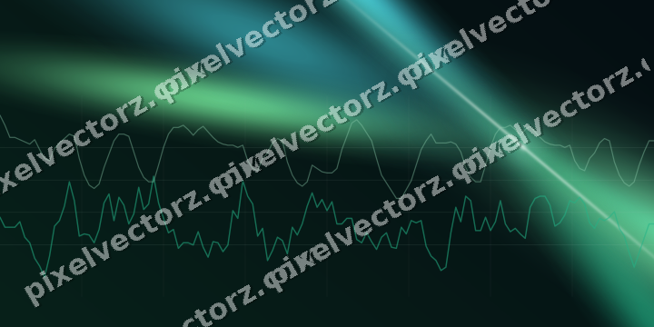 Leuchtender Neon Diagramm Hintergrund in Grün und Petrol