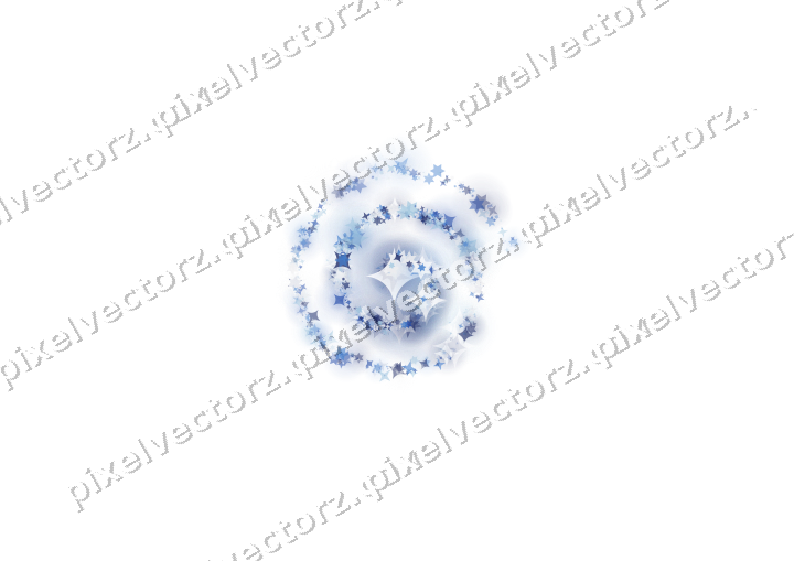 Nahtlose Glitzerspirale aus Sternen und Funken auf transparentem Grund