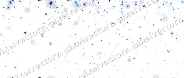 Nahtloser Glitzerregen aus Rauten in Blau auf transparentem Grund