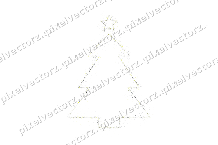 Nahtloser Glitzer-Weihnachtsbaum in Gelb auf transparentem Grund