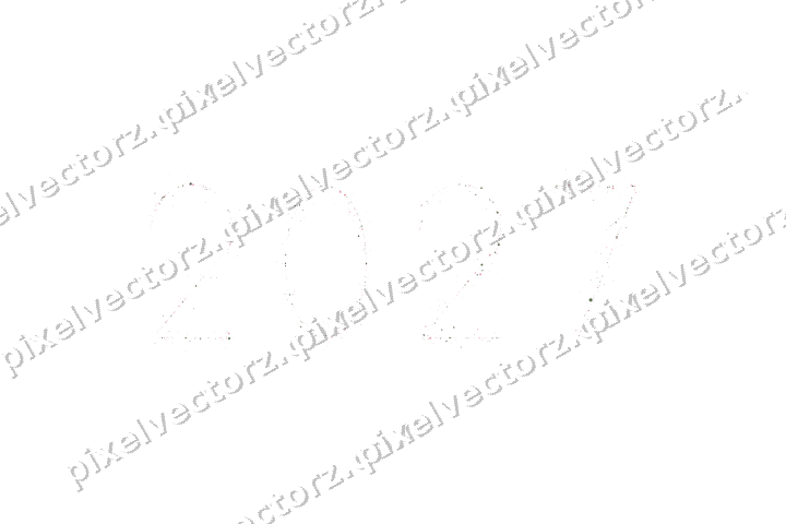 Nahtlose Glitzerzahl 2027 in Rosa auf transparentem Grund