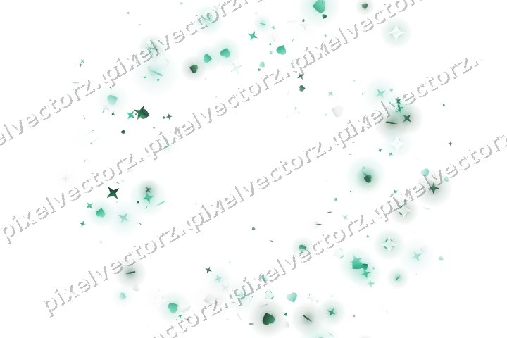 Nahtloser Glitzerkranz aus Sternen und Herzen auf transparentem Grund