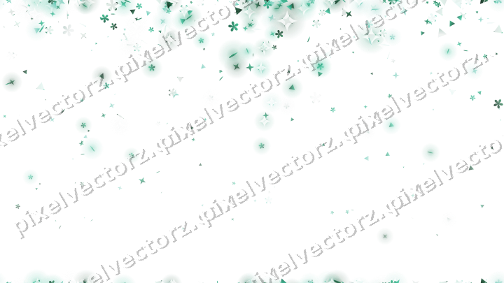 Nahtloser Glitzerregen aus Sternen und Blüten auf transparentem Grund