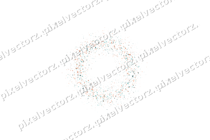 Nahtloser Glitzerkranz in Orange und Petrol auf transparentem Grund