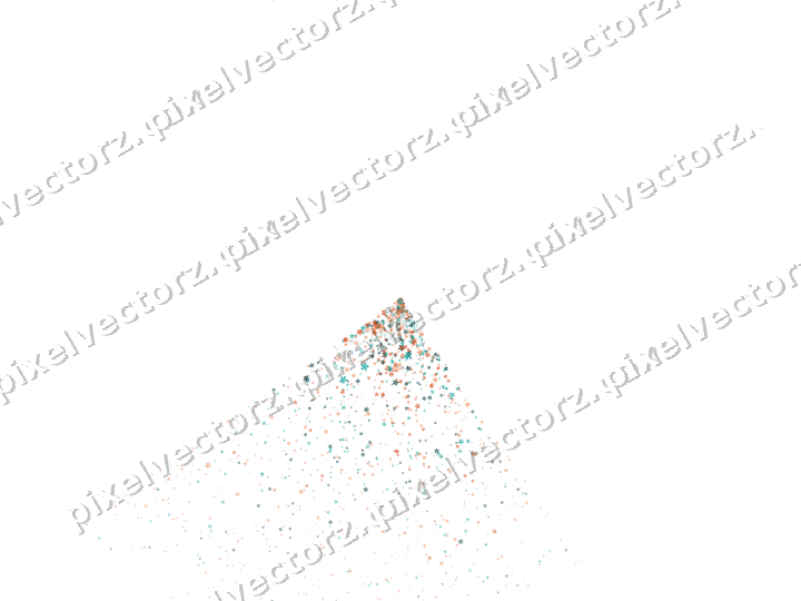 Nahtloser Glitzerfächer aus Blüten in Orange auf transparentem Grund