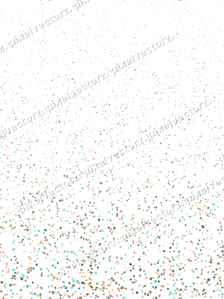 Nahtloser Glitzeraufstieg aus Blüten in Orange auf transparentem Grund