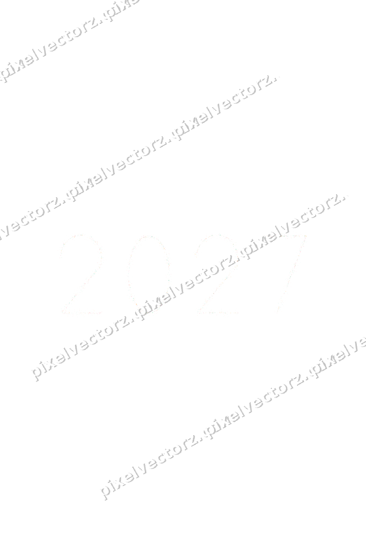 Nahtlose Glitzerzahl 2027 aus Rauten auf transparentem Grund