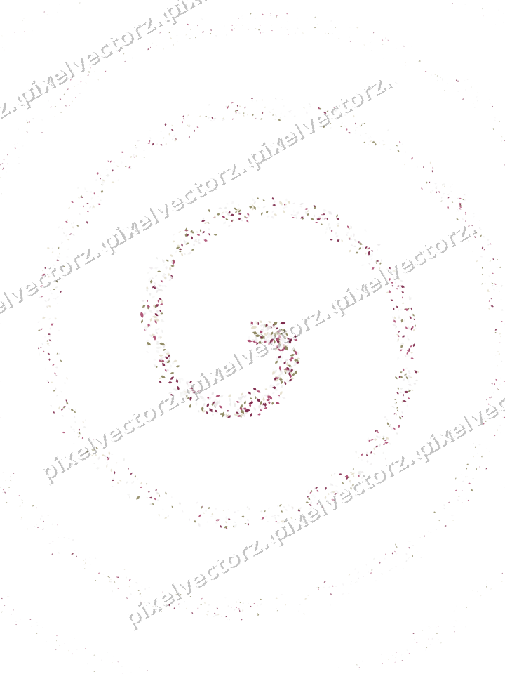 Nahtlose Glitzerspirale aus Tropfen und Rauten auf transparentem Grund