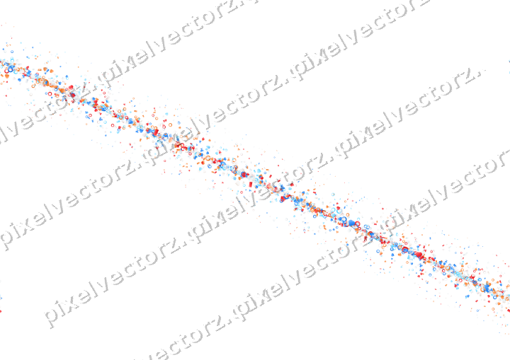 Nahtloses Glitzerband in Blau und Rot auf transparentem Grund
