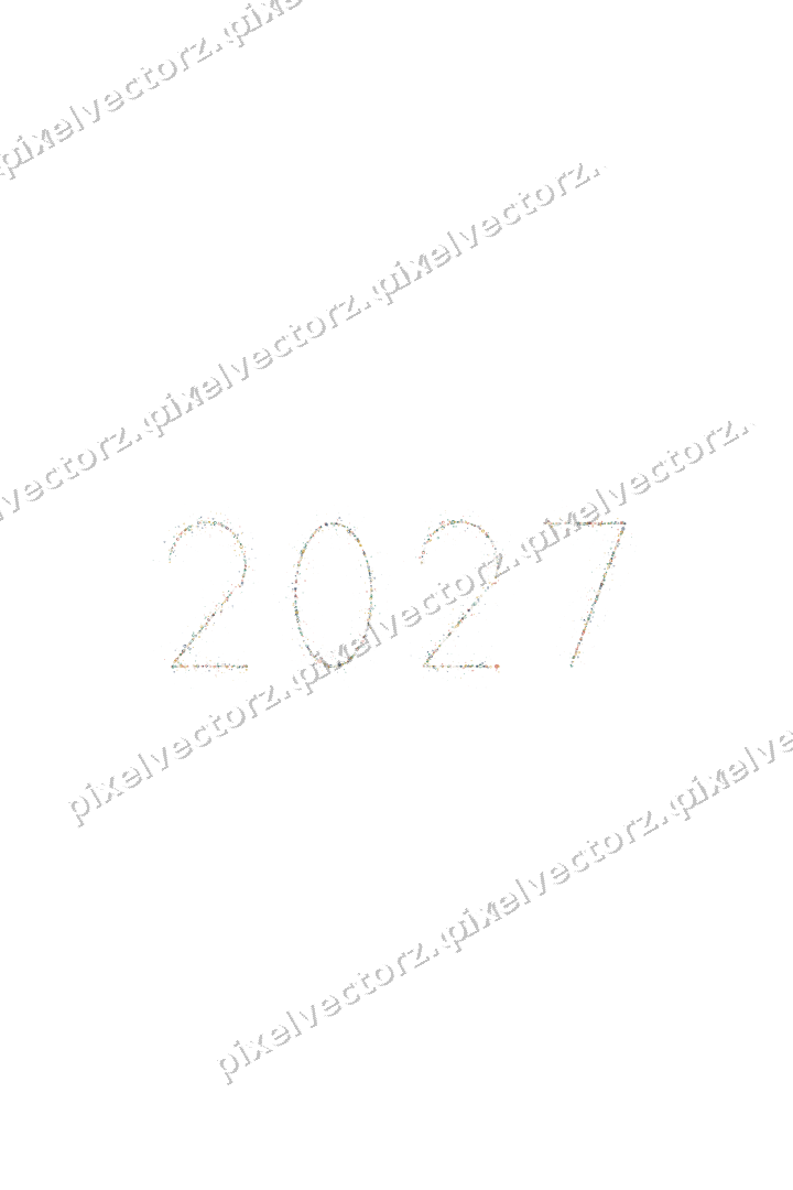 Nahtlose Glitzerzahl 2027 in Bernstein auf transparentem Grund