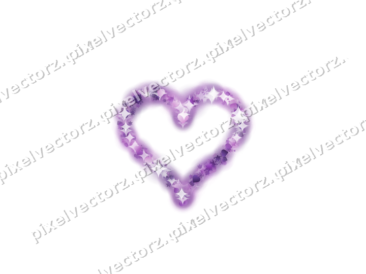 Nahtloses Glitzerherz in Violett auf transparentem Grund