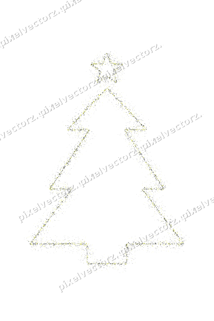 Nahtloser Glitzer-Weihnachtsbaum in Gelb auf transparentem Grund