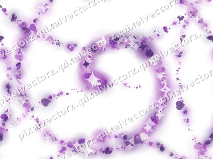 Nahtlose Glitzerspirale aus Funken und Herzen auf transparentem Grund