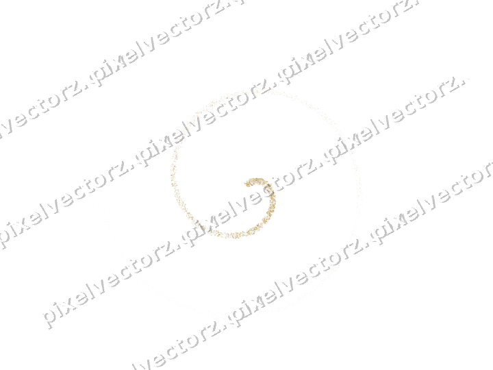 Nahtlose Glitzerspirale aus Blüten und Tropfen auf transparentem Grund