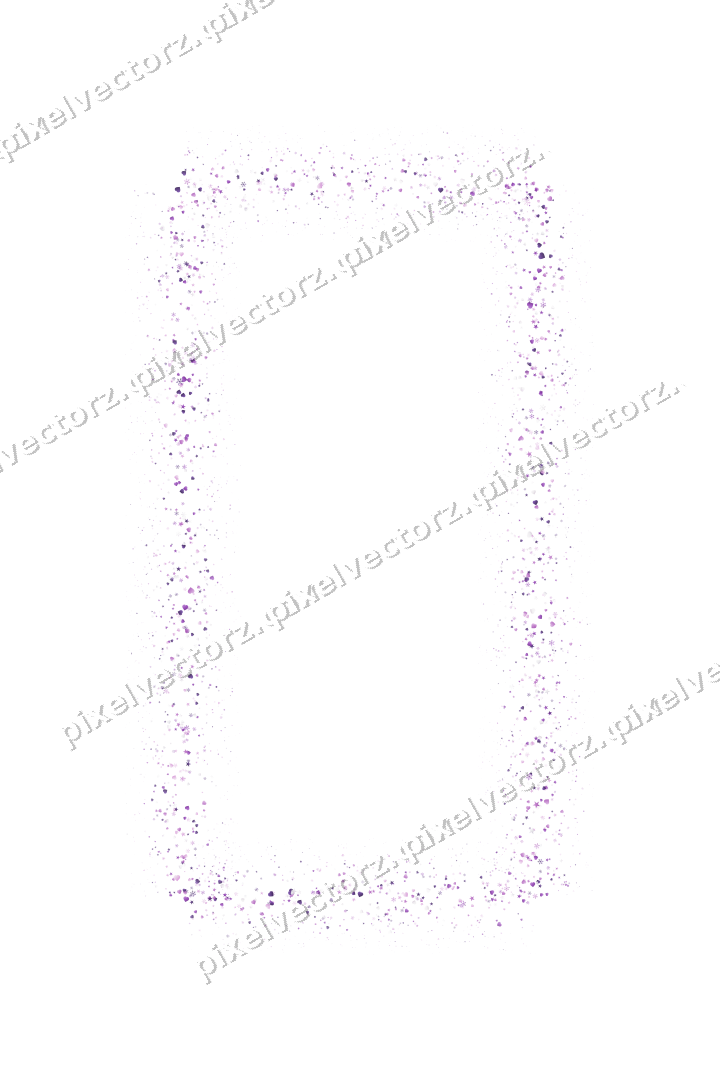 Nahtloser Glitzerrahmen in Violett auf transparentem Grund
