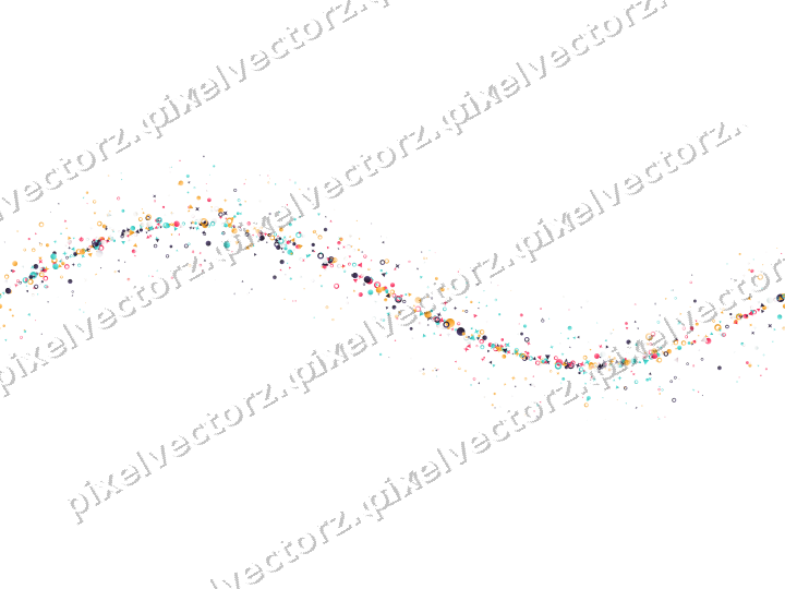 Nahtlose Glitzerwelle aus Sternen und Punkten auf transparentem Grund