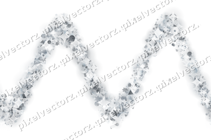 Nahtlose Glitzerwelle aus Sternen und Punkten auf transparentem Grund