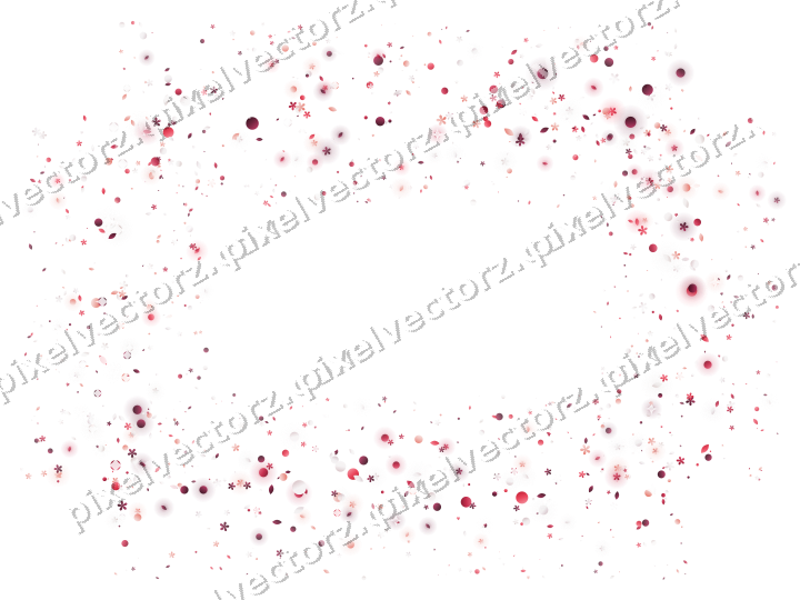 Nahtloser Glitzerrahmen aus Blüten und Tropfen auf transparentem Grund