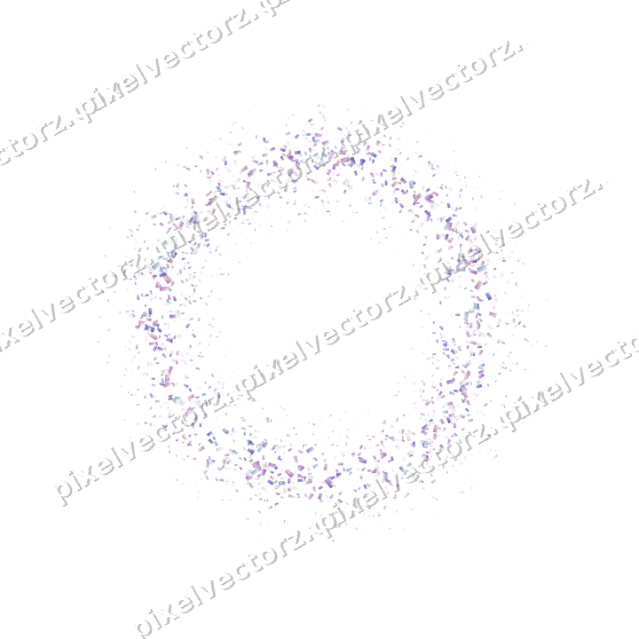 Nahtloser Glitzerkranz aus Konfetti in Violett auf transparentem Grund