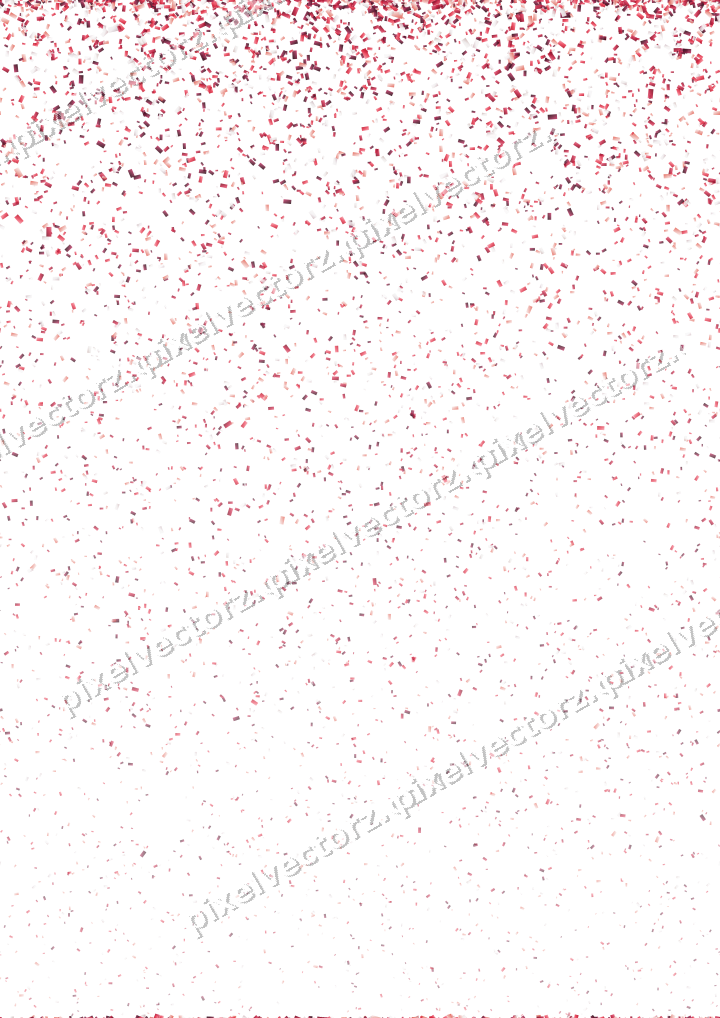 Nahtloser Glitzerregen aus Konfetti in Rosa auf transparentem Grund