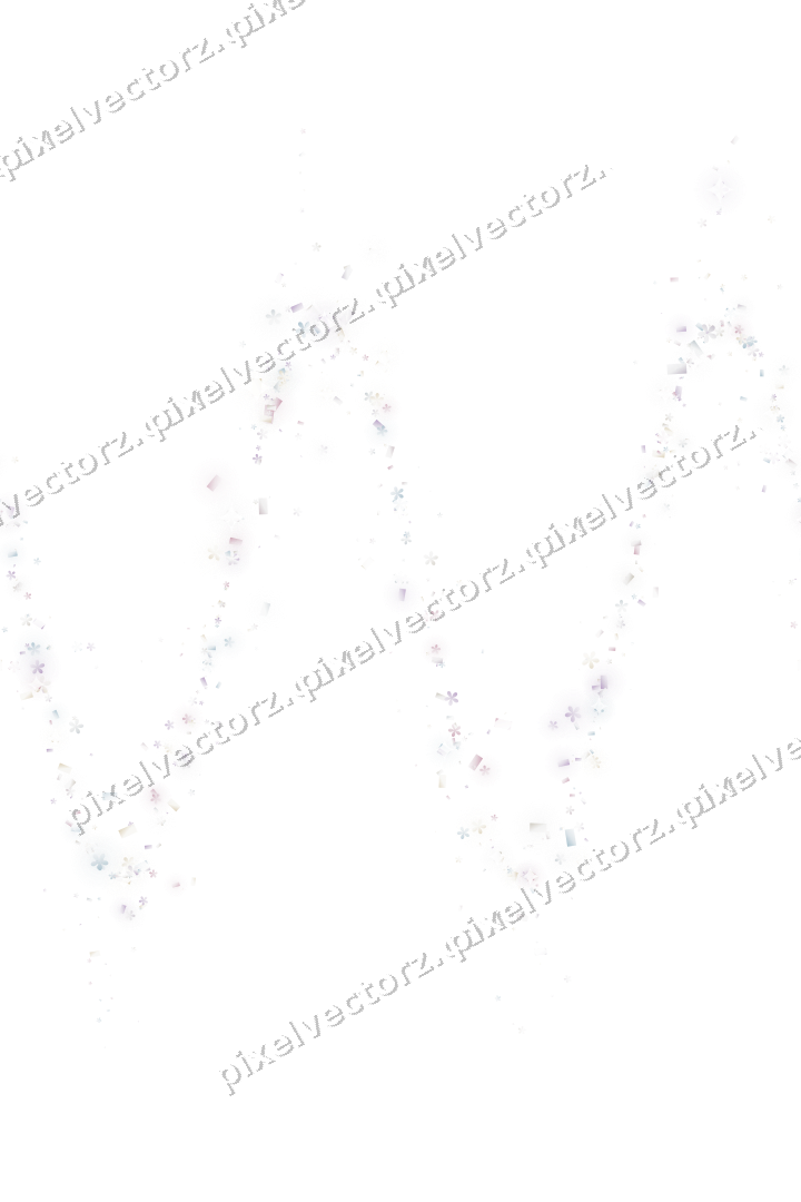 Nahtlose Glitzerwelle aus Blüten und Konfetti auf transparentem Grund