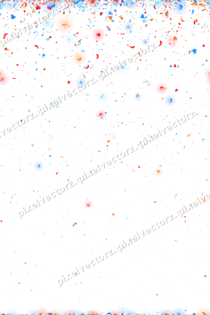 Nahtloser Glitzerregen in Blau und Rot auf transparentem Grund