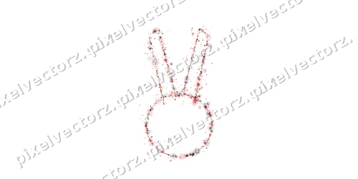 Nahtloser Glitzer-Osterhase in Rot auf transparentem Grund