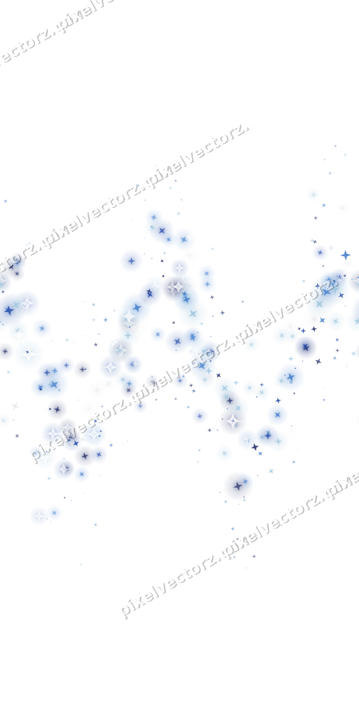 Nahtlose Glitzerwelle aus Sternen in Blau auf transparentem Grund