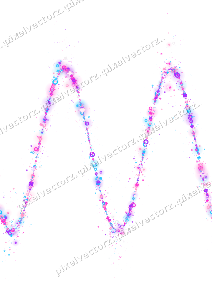 Nahtlose Glitzerwelle in Magenta und Violett auf transparentem Grund