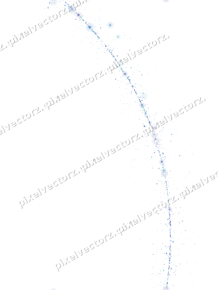 Nahtloser Glitzerbogen aus Funken in Blau auf transparentem Grund