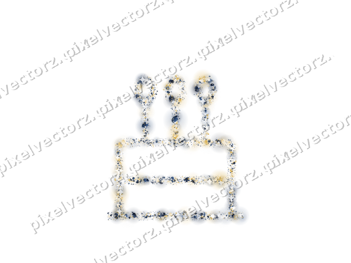 Nahtlose Glitzertorte aus Glocken und Hasen auf transparentem Grund