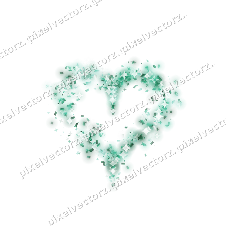 Nahtloses Glitzerherz aus Sternen und Tropfen auf transparentem Grund