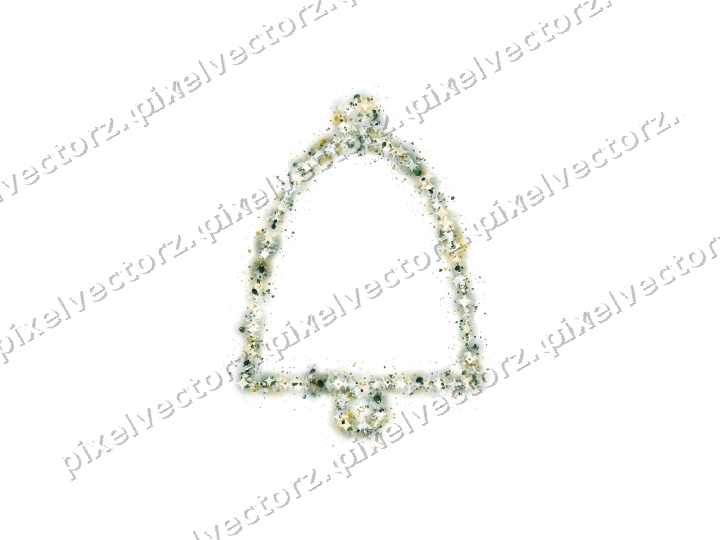Nahtlose Glitzerglocke in Dunkelgrün auf transparentem Grund