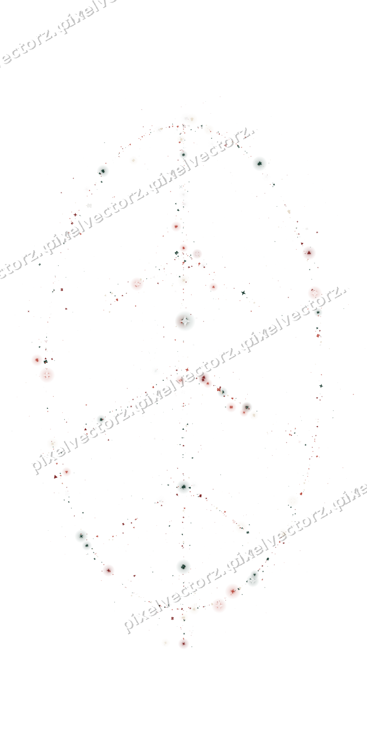 Nahtloses Glitzerblatt aus Sternen und Glocken auf transparentem Grund