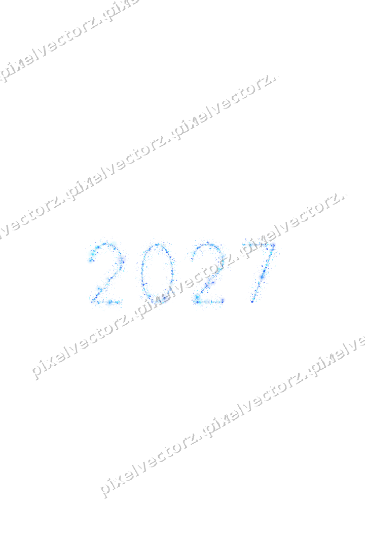 Nahtlose Glitzerzahl 2027 aus Luftballons auf transparentem Grund