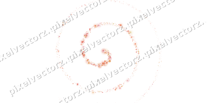 Nahtlose Glitzerspirale aus Sternen und Funken auf transparentem Grund