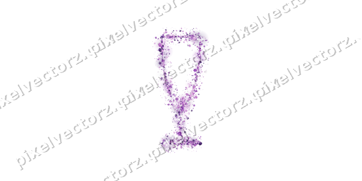 Nahtloses Glitzer-Sektglas in Violett auf transparentem Grund