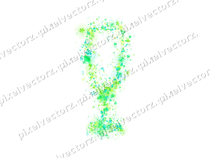 Nahtloses Glitzer-Sektglas in Grün und Limette auf transparentem Grund