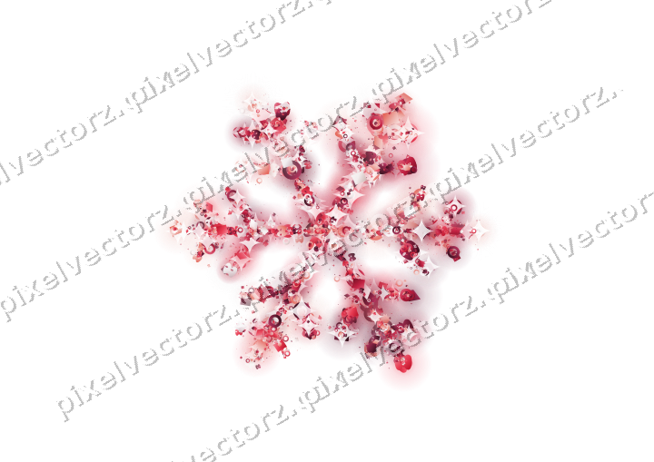 Nahtlose Glitzer-Schneeflocke in Rosa und Rot auf transparentem Grund