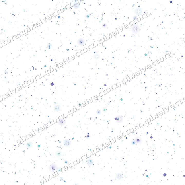 Nahtlose Glitzerstreuung in Blau und Türkis auf transparentem Grund